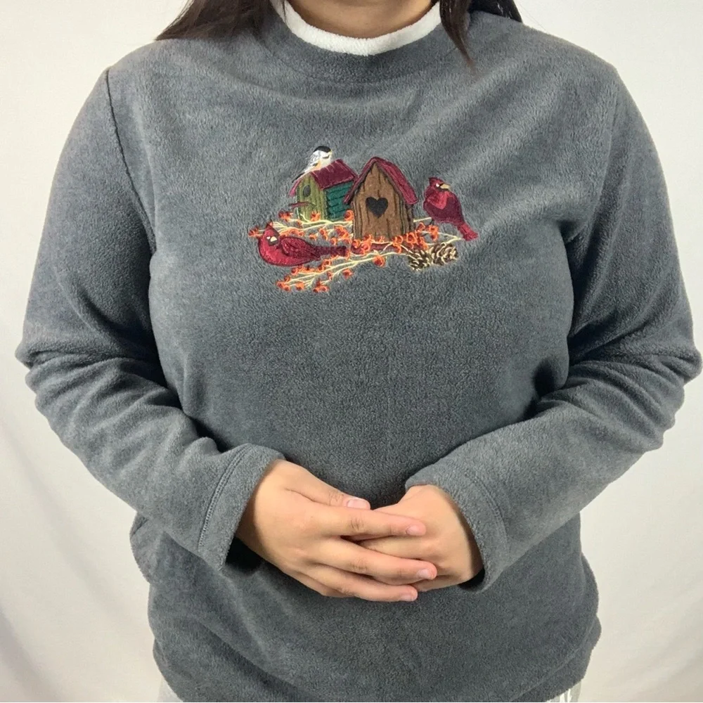 Vintage Birdhouse Fleece Crewneck - Picture 2 of 4